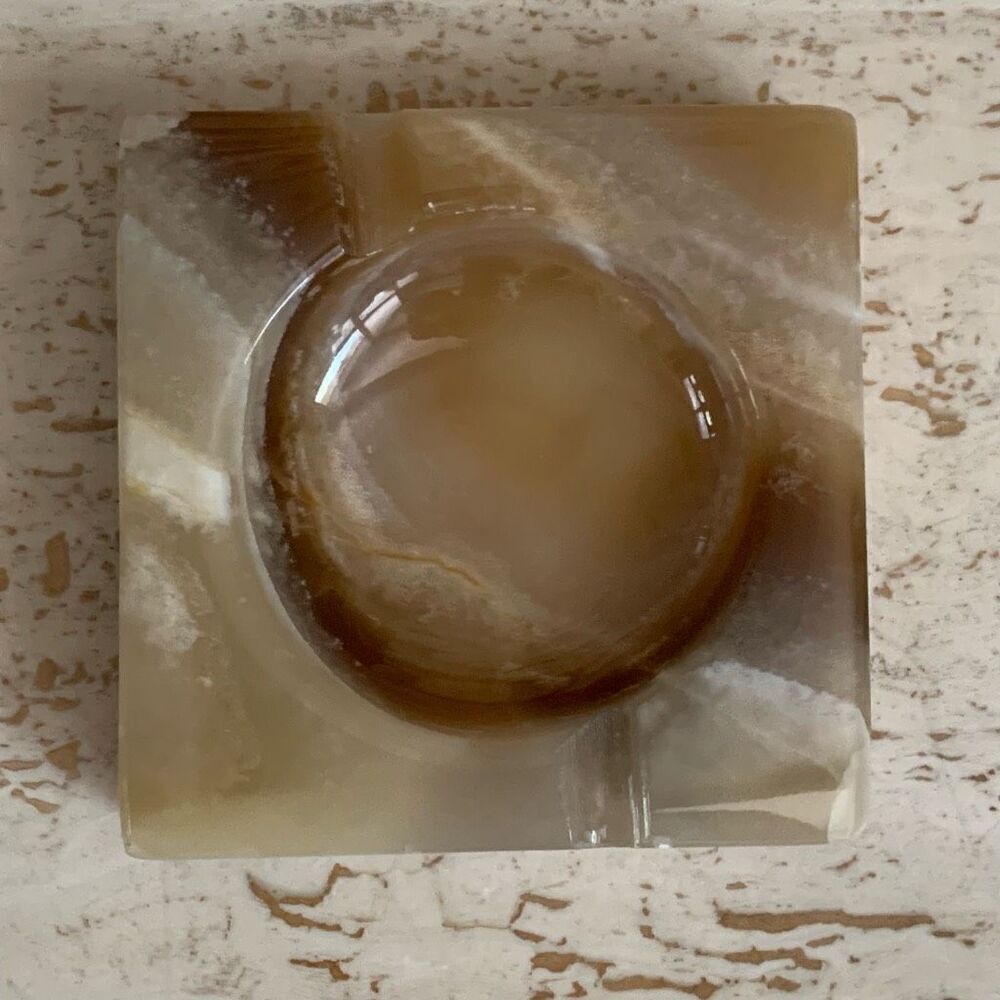 Vintage onyx ashtray Kiybele creations handspun onyx
